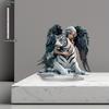 2D Flat, Angels and Tigers Acrylic Desktop Decoration, with Base, Suitable for wall decoration, porch, room, villa, accents Home, Hallway, or Workplac