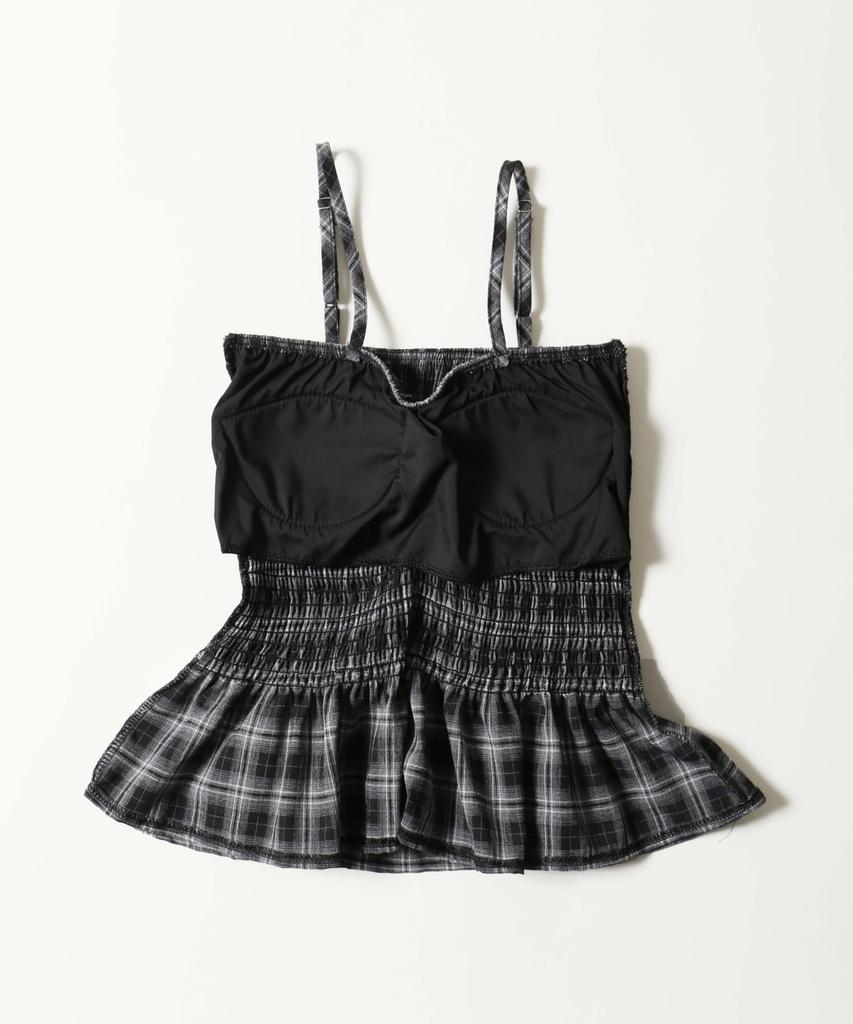 WEGO PHILLY Rose Choker Check Strapless Size Black Set, Pattern, Top, Women's, F,