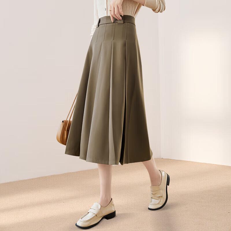 Chushen Maillard Academic A-Line Pleated Skirt