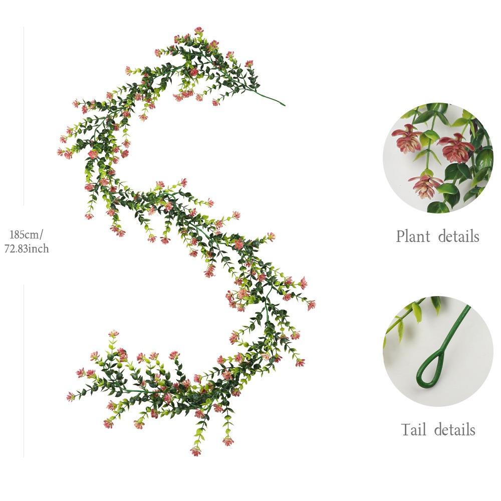 132 Flowers Artificial Eucalyptus Vines Multicolor Multicolor Flower Simulation Plant Garland Leaves Green Photo Props