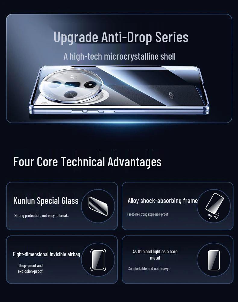 Oppo Find X8/X9 Pro Anti-Peep Magnetic Glass Case with Mirror Protector