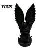 Delicate Wing Angel Decoration 3D Printed Kneeling Statue, Praying Cupid Figurine with Wings, Compact Bookshelf Matte White Desktop Ornament for