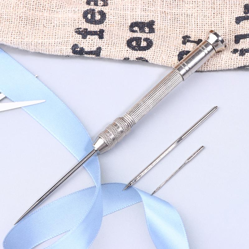 Leather Sewing Awl Repair Kit Replaceable Punch Stitching Needles With Awl Handle For Shoes Stitching Diy Leathercraft