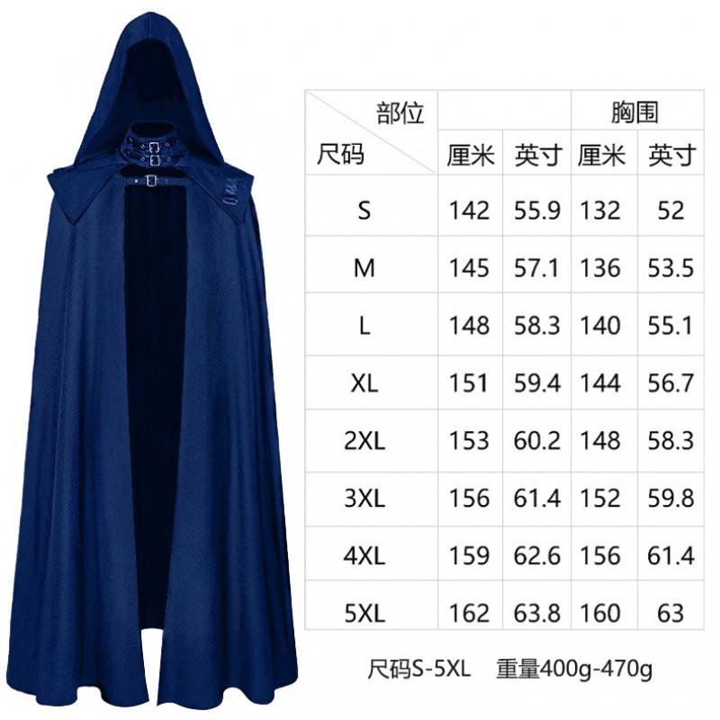 Medieval Hooded Gothic Coat Halloween Devil Wizard Death Cloak Robe Women