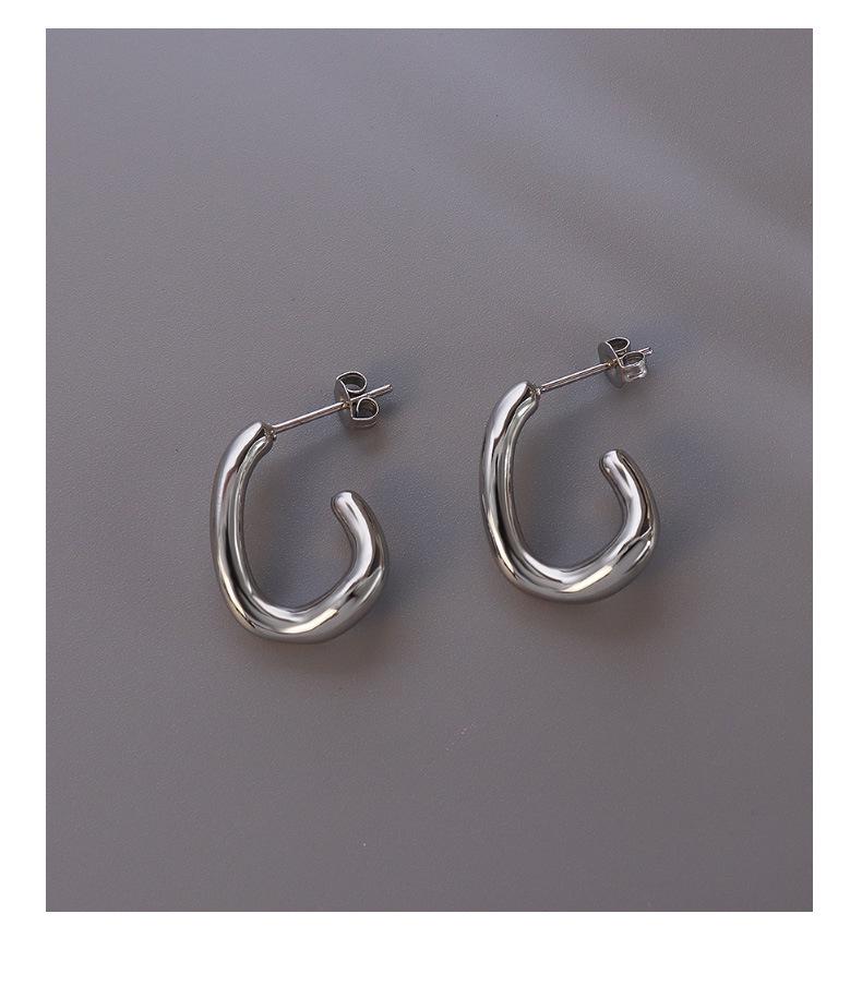 18K Gold-Plated Titanium Steel C-Shaped Slimming Earrings