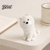Small Samoyed Collectible Cute Sitting Dog Figurine 3D Printed Smiling Puppy Statue Healing Compact Shelf Figurine Animal Desktop Ornament for Home