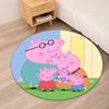 Peppa Pig Printed Round Rug Carpet Chair Rug Area Rug Entryway Doormats,for Office Chair Living Room Bedroom Kitchen Room.
