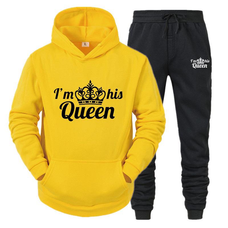 KingQueen Unisex Couple Hoodie & Sweatpants Set - Casual Sportswear