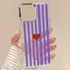 Stripe Heart Pattern Case For iPhone 17 18 Pro Max Plating Lens Frame Clear Soft Phone Cover For iPhone 16 15 14 13 Pro Max 17E