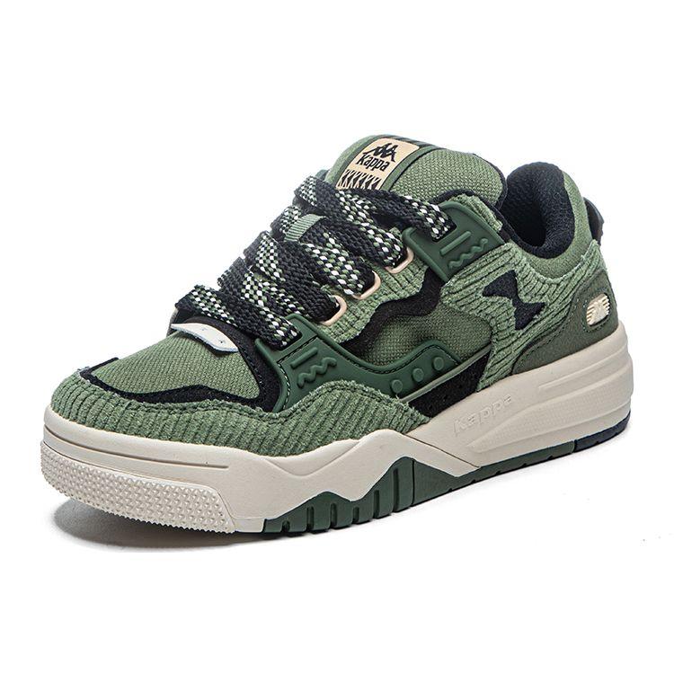 Kappa Casual Fashion Comfortable Bread Shoes Shock Absorbing Wear Resistant Low Top Skate Shoes Unisex sneaker Green Black K0DZ5CC16-3994