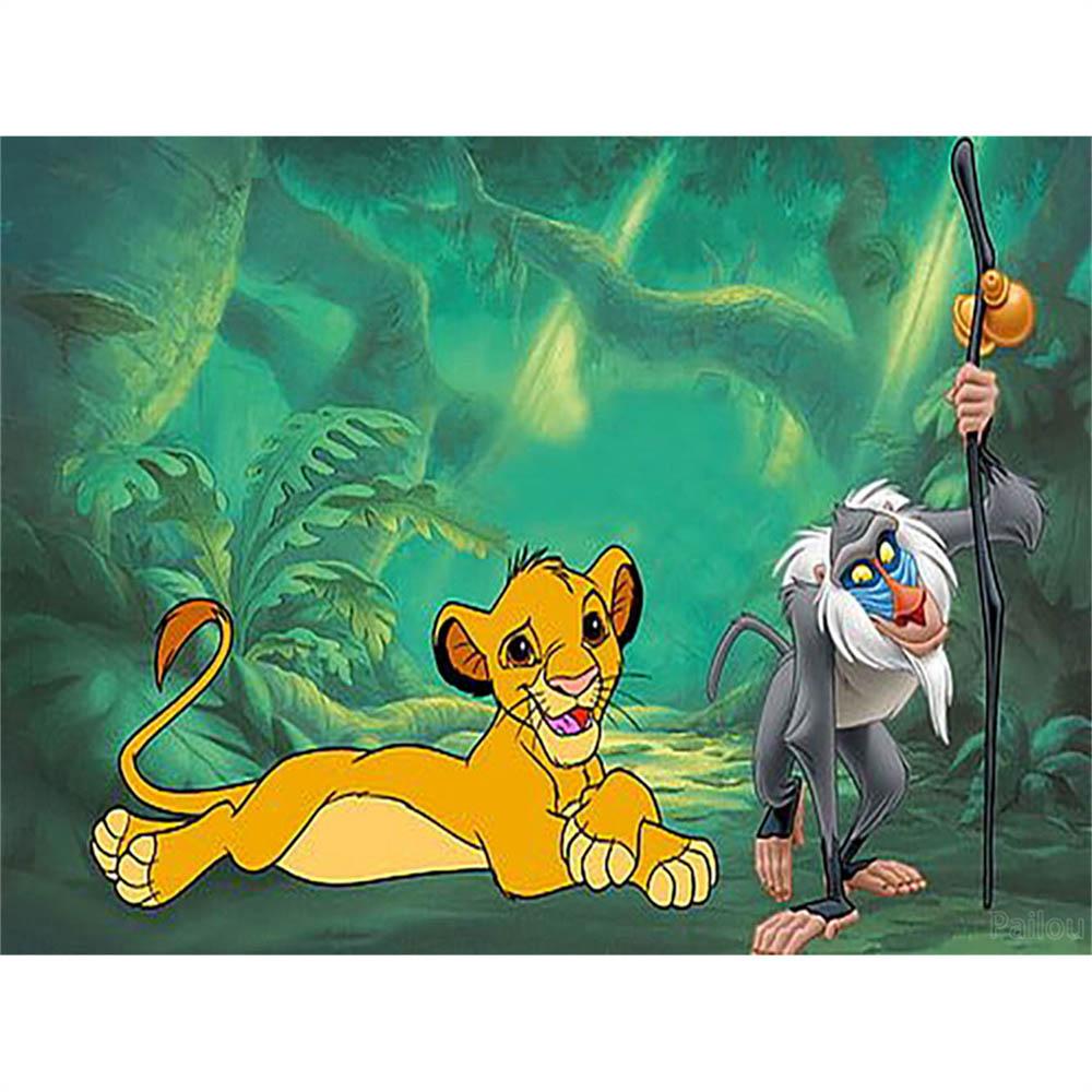 Disney The Lion King Simba Classic Animation 5D Diamond Painting Full of Diamonds DIY Handmade Diamond Painting Cartoon Decoration Painting Kit