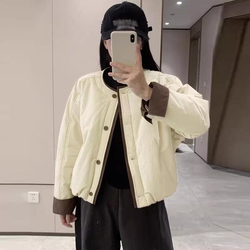 

Chic Solid Color Cotton Jacket: Versatile, Warm, and Loose-Fit Women s Winter Coat 2025 XL (115-130 lbs)