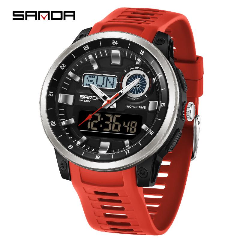 Sanda Unisex Digital Sports Watch with 4 Alarms, Outdoor Stopwatch, and Running Timer