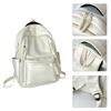 Soft PU Leather Backpack Spacious for College Essential Fashion Solid Color Laptop Daypack for Student and Commuters