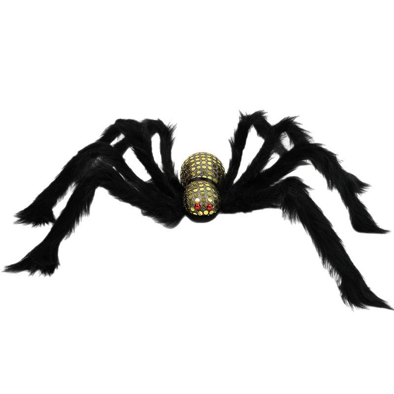 Plush Black Spider Halloween Decor - Haunted Venue Prop