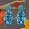 Bohemian Ethnic Style Evil Eye Acrylic Earrings: Trendy European & American Palm Round Design