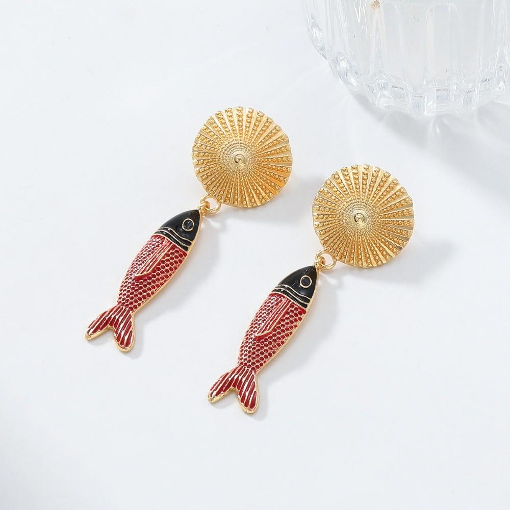 Pinkdudu Summer BOHO Ocean Shell Fish Zinc Alloy Earrings Trendy Drop Earrings Women Jewelry PD2250