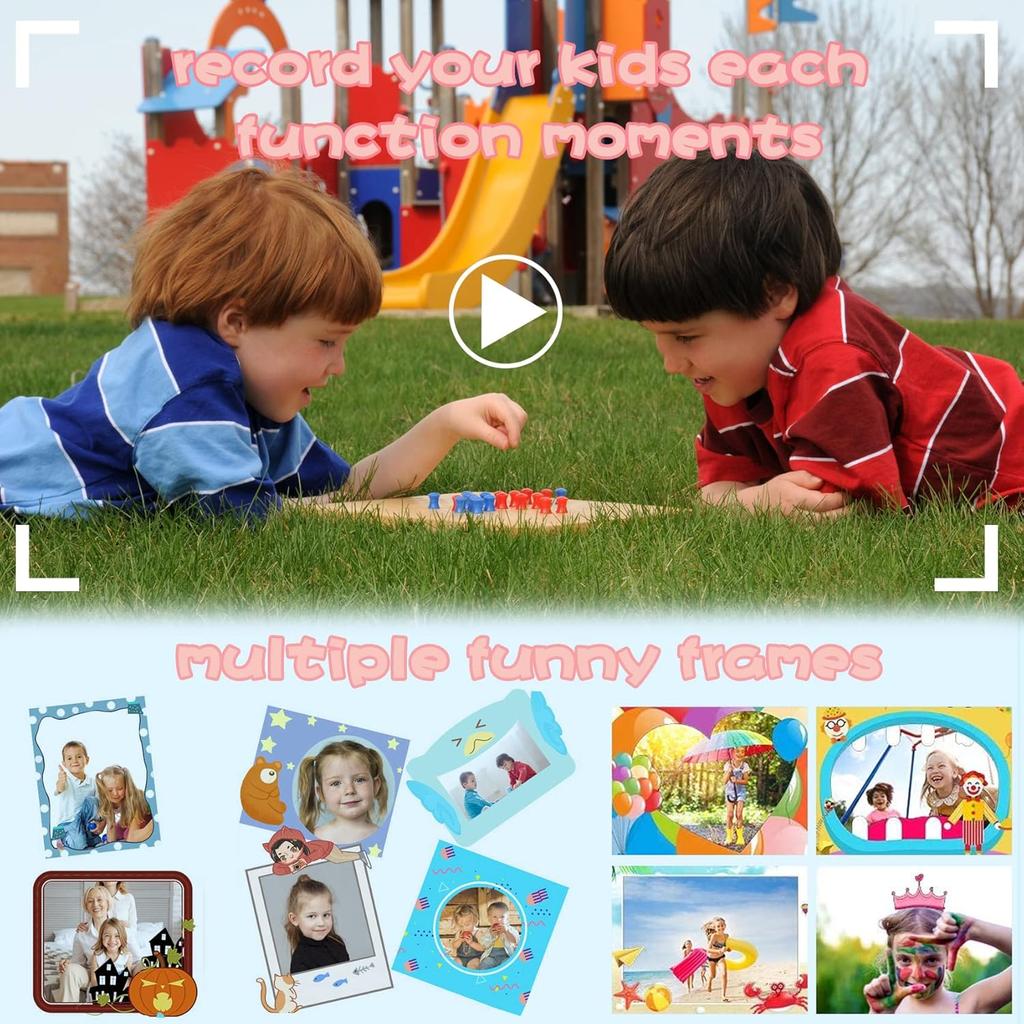 Kids Camera, Christmas Birthday Gifts for Boys Age 3-9, HD Digital Video Cameras for Toddler, Portable Toy for 3 4 5 6 7 8 Year Old Boy with 32GB SD
