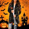 Women's Casual Halloween Printed Long Sleeve Mid-Length Cardigan Jacket for Fall