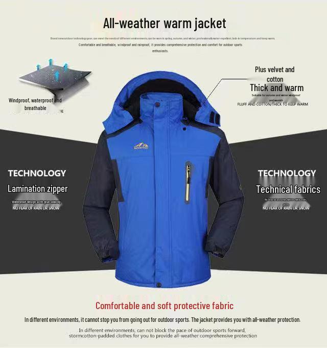 Herr Vinterarbetsjacka med fleecefoder och vattentät - Vindtät, Plusstorlek, Logotryck