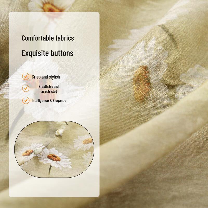 Baolianduo Mid-Aged Women's Summer Floral Print Straight Dress