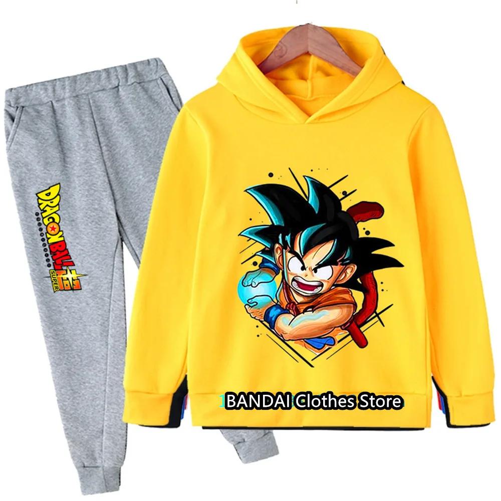 New 2025 Dragonball Hoodie Kids Spring Sportswear Boys and Girls Goku Sweatshirt Boys Clothes Girls Set Hoodie Pantsuit Children