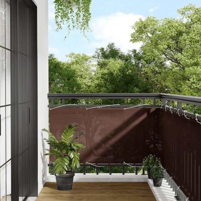VidaXL Écran de Balcon, Brise-vue de Jardin, Écran de Protection, Écran d'Intimité Terrasse Extérieur, Marron 75x800 cm 100% 4000383