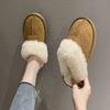 Mao Mao slippers women's outer wear fur integrated bag head snow boots 2025 winter new one-pedal thermal cotton slippers