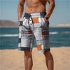 Men's Summer Quick Dry Beach Pants Casual Fitness Shorts Breathable Board Shorts Patchwork Printed Plus Size Swimming Shorts