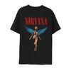 Nirvana "In Utero" Angel Floral Vintage Wash Oversized T-Shirt, Unisex Grunge Rock Fan Streetwear Tee, 100% Cotton Casual Short Sleeve Top