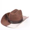 Popular European and American classic splicing suede western cowboy hat men's and women's senior big-brimmed cowboy hat