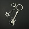 Fashion Star Guitar Keychain Decorations Simple Car Keyring Hanging Ornament