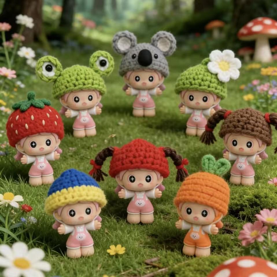 Cute Doll Figure Knitted Hat | Multi-Style Handmade Blind Box Accessory | Doll Outfit Collection Macabara