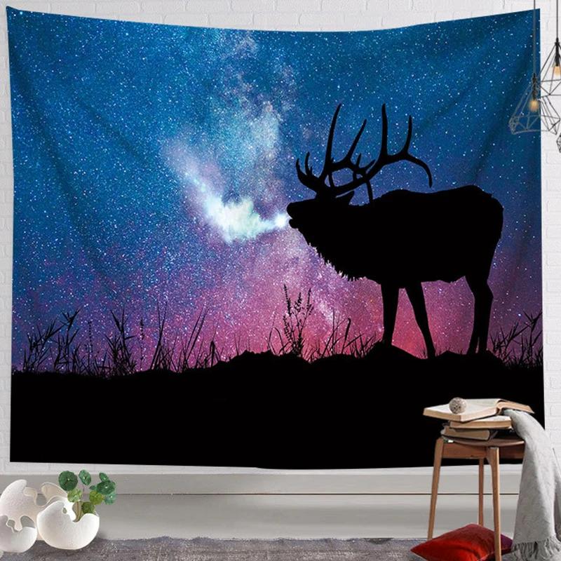 Christmas Elk Deer Tapestry Wall Decor Aesthetic Tapestry Home Decoration College Dorm Room Decor Art Tapestry Wall Hanging Decor