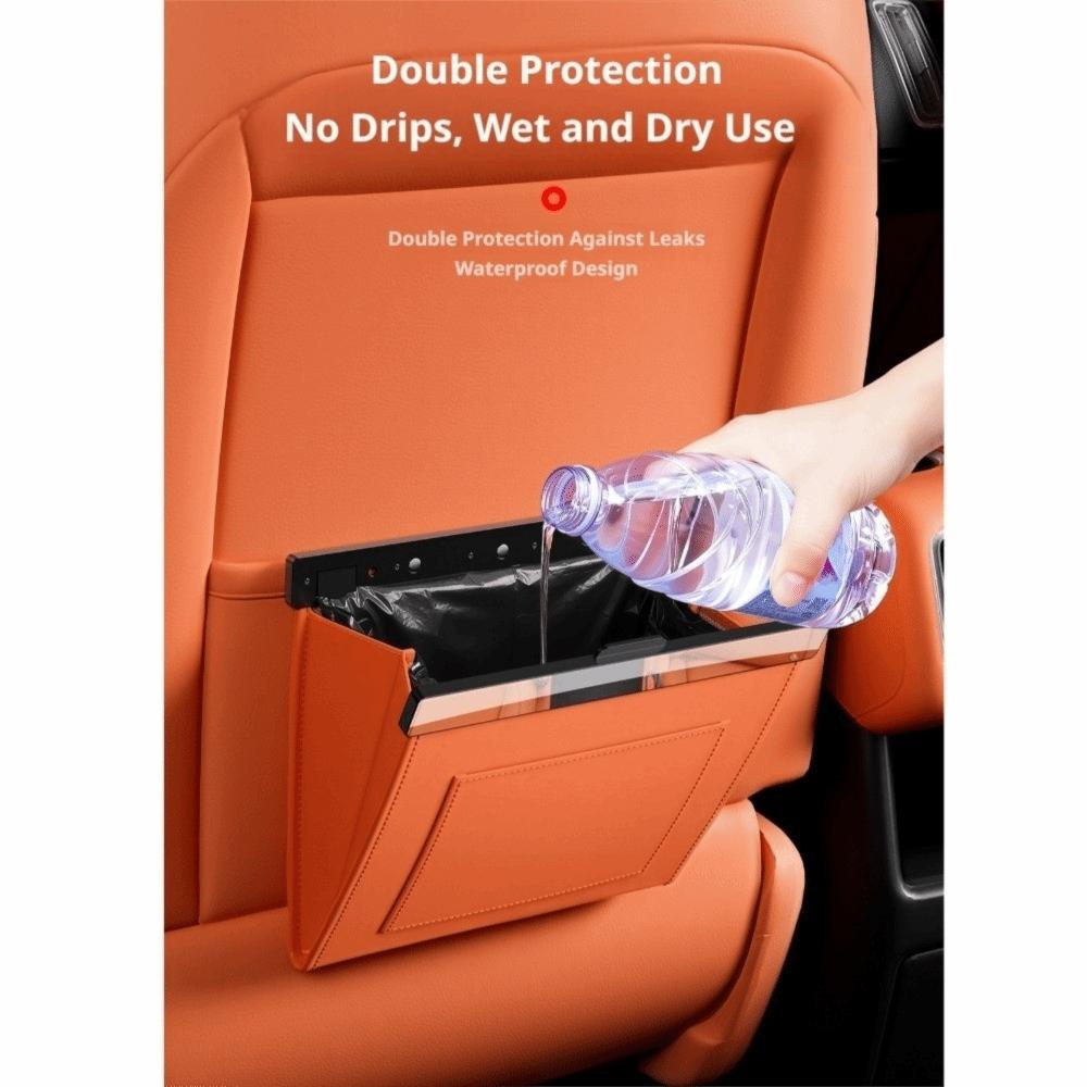 Waterproof Car Garbage Bag Leather Seat Hanging Trash Can Magnetic Adsorption Storage Bag  Gift