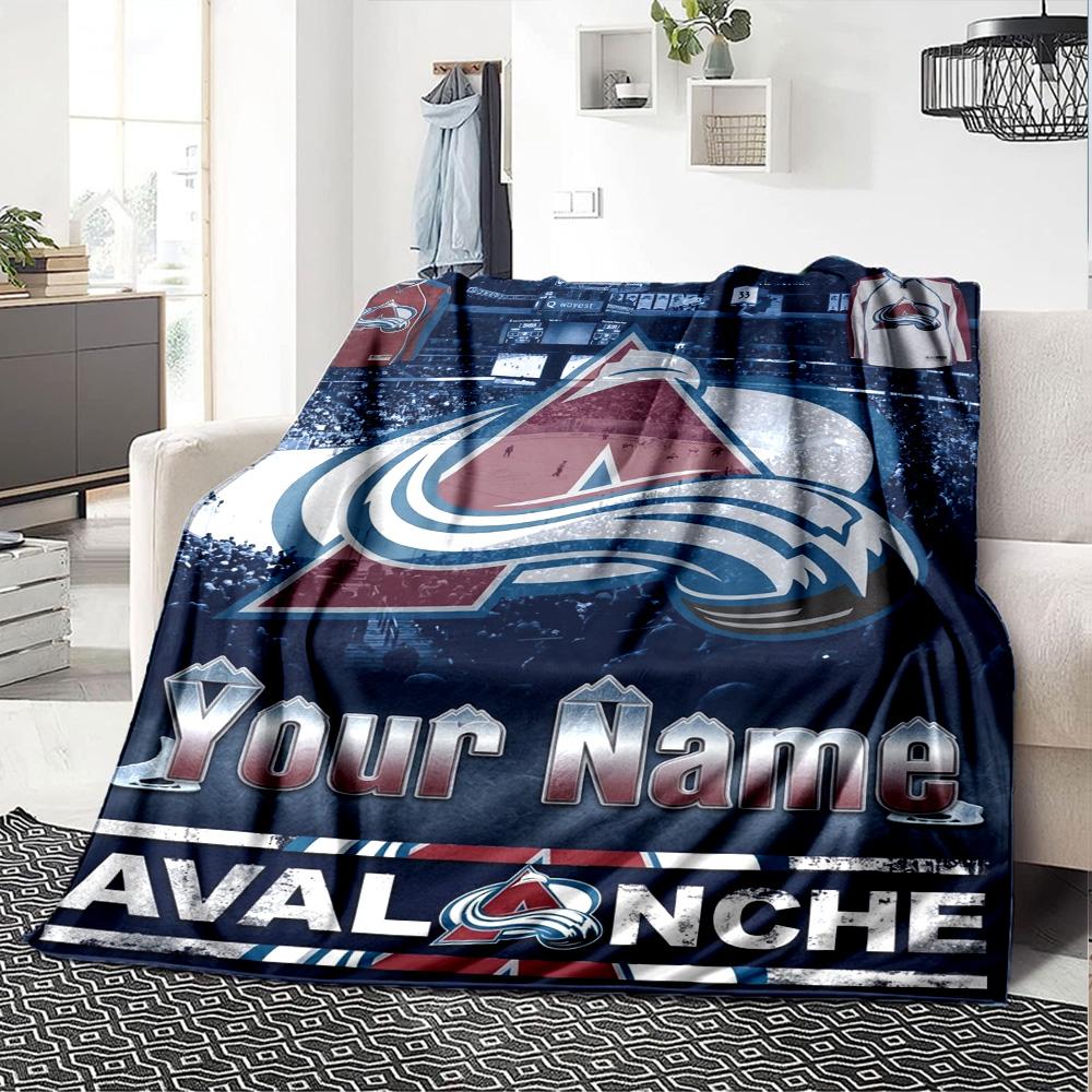 Nome Personalizzato Stampa Colorado Avalanche Coperta di Flanella Alta Qualità Calda Confortevole Coperta per Tutte le Stagioni Perfetta per Regali Decorazione per la Casa