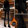 High-Waisted Elastic Denim Jeans for Women - Slimming, Velvet-Lined, Cropped Pencil Pants for Autumn/Winter 2021