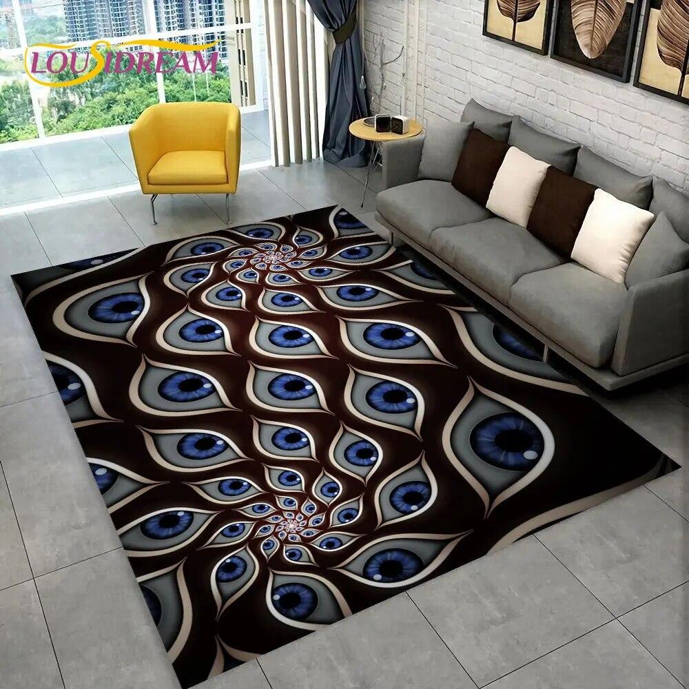 Nazar Evil Eye Tree of Life Area Rug,Carpet for Home Living Room Bedroom Sofa Doormat Kitchen Decor,kids Play Non-slip Floor Mat