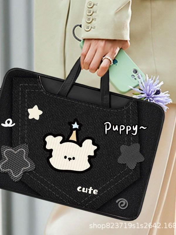 Adorable Cartoon Laptop Bag for Apple, Huawei, Xiaomi, Xiaoxin - Handheld & Shoulder Dual-Use