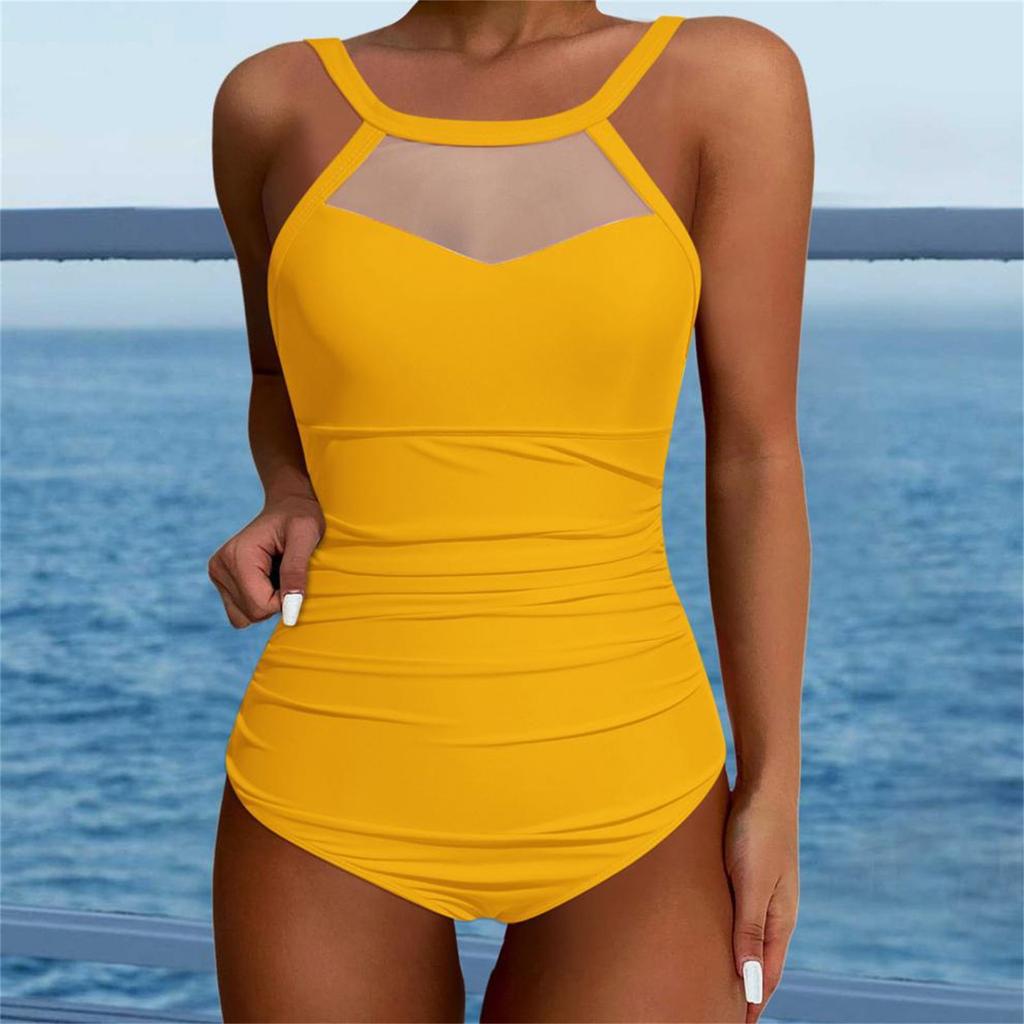 Women's One-piece Fashion Bikini Solid Colour Sexy With Bra Pads No Steel Bra Swimsuit