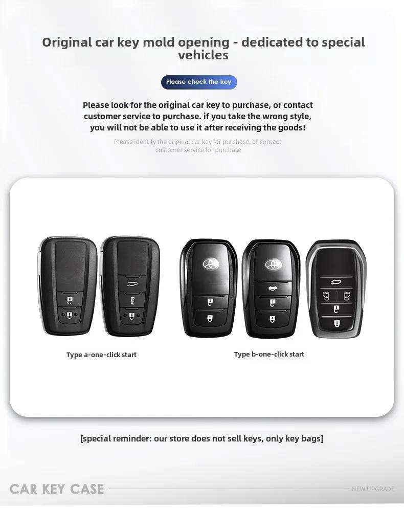 WSR4  Alloy Car Key Case Cover Shell For Toyota Land Cruiser 200 300 Prado Crown TLK 200 Yaris Cross Hilux Innova Fortuner Camry 55