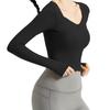 Long Sleeve Yoga Shirts Women Seamless Gym Sports Top Running Fitness Workout Top Shirts Sport Active Wear Shirt