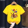 Kawaii Kids Clothes Curious George Monkey Cartoon Printed Yellow T Shirt Girls/Boys Summer Tops T-Shirt Harajuku Shirt