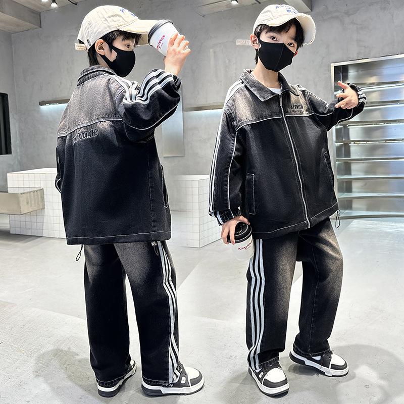 Μοντέρνο Δίκορ Σετ Τζιν για Αγόρια 2025 - Κομψό Ρούχο Άνοιξης/Φθινοπώρου για Μεγάλα Αγόρια