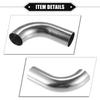 UXCELL 2 Stück 19mm 25mm 32mm 38mm 63mm 90° Bogen Winkelrohr Schlauchrohr DIY Auspuffrohr Lufteinlassrohr für Auto 304 Edelstahl