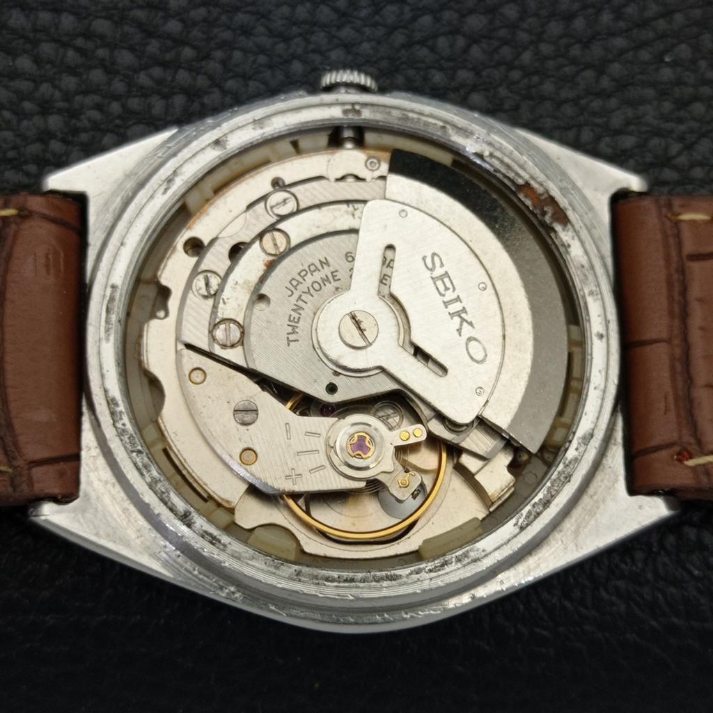 VINTAGE SEIKO 5 AUTOMATIC 6319A JAPAN MENS WHITE COLOR DIAL WATCH A701229-5 R206a-a701229