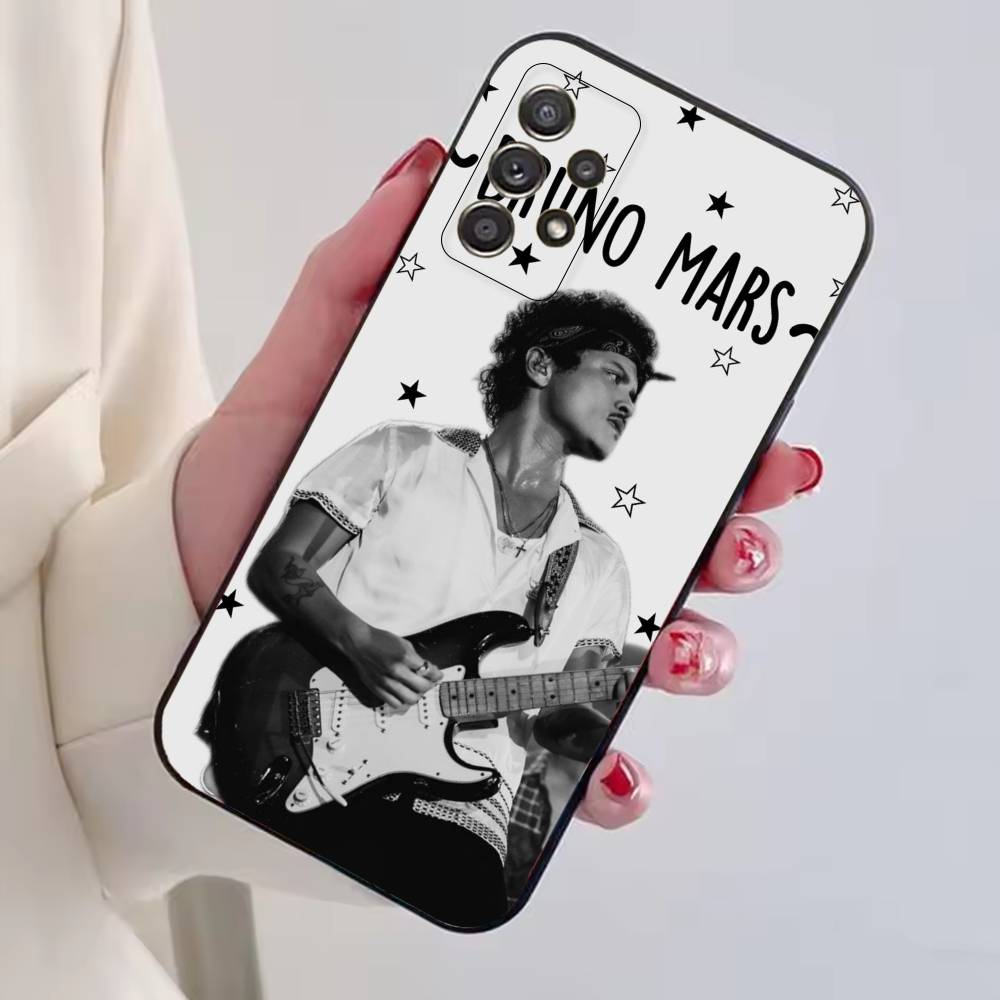 Capa de Celular do Cantor Bruno M-Mars Para Samsung S25,S24,S21,S22,S23,S30,Ultra,S20,Plus,Fe,Lite,Note,10,Capa Preta