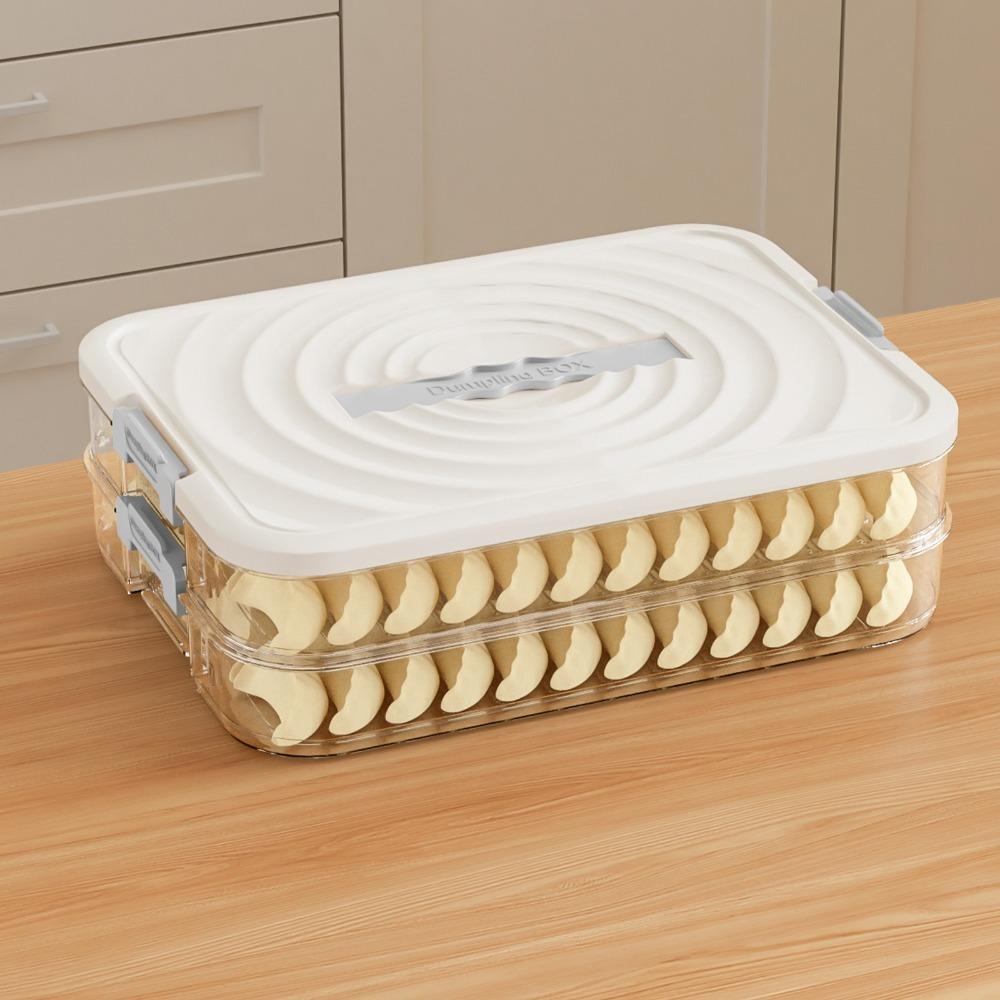Plastic Dumpling Storage Box Sealed Multi-Layer Food Egg Frozen Box Large Capacity with Lid Food Storage Container Kitchen
