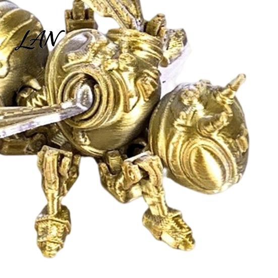 Lightweight 3D Printed Display Piece Articulated Bee Fidget Toy, Flexible Joint Figurine with Keychain, High Precision Hollow Body Model Mechanical