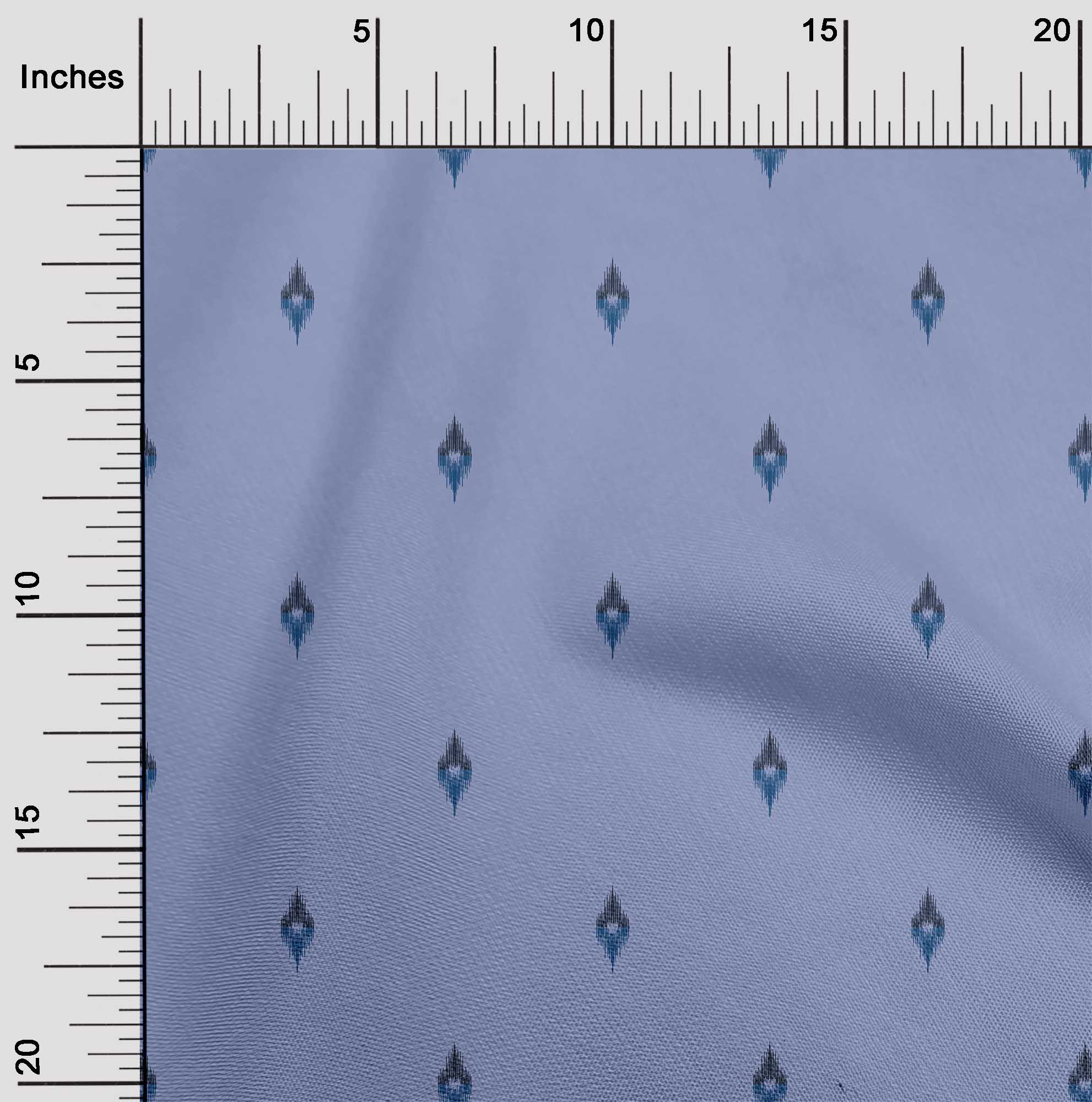 

oneOone Cotton Flex Fabric Small Motif Ikat Print Sewing Fabric BTY 40 Inch 42 Inch Wide - Viscose Chiffon синій